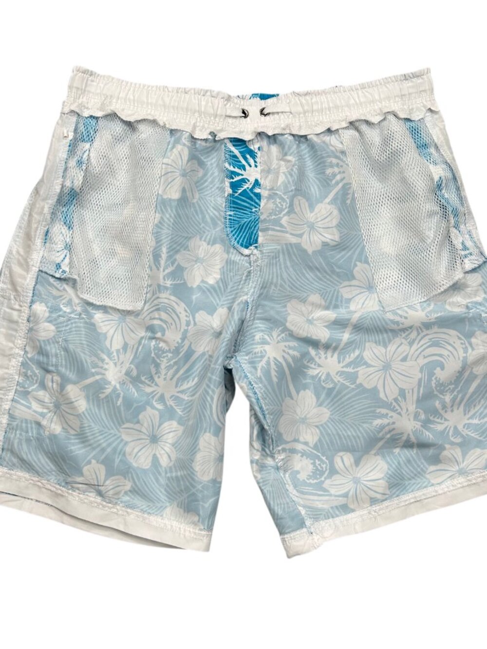 INGEAR Men's Blue White Floral Hawaiian Swim Board Trunks Shorts Size XL - Picture 6 of 8